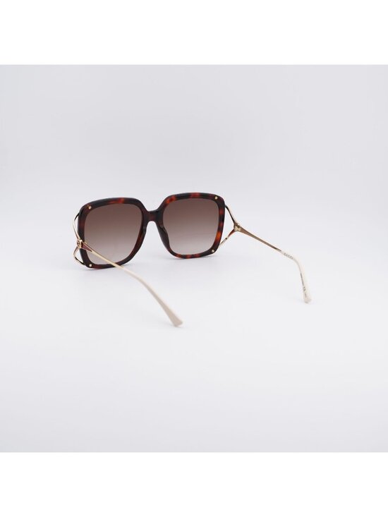 Gucci GG0647S 002 Sunglasses Havana Square Frame, Brown Lenses main image 4